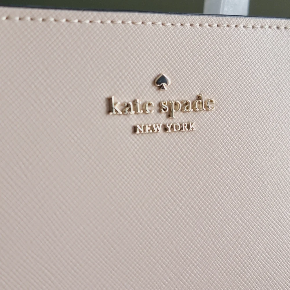 NWT Kate Spade KL006 Staci Warm Beige Saffiano Leather Tote Purse